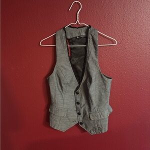 Maurices Charcoal Button-Up Vest